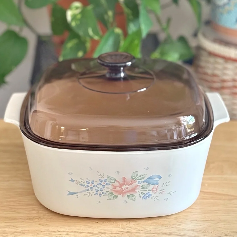 Vintage CorningWare Symphony A-5-B 5L Casserole Dish Dutch Oven w/ Fireside Lid